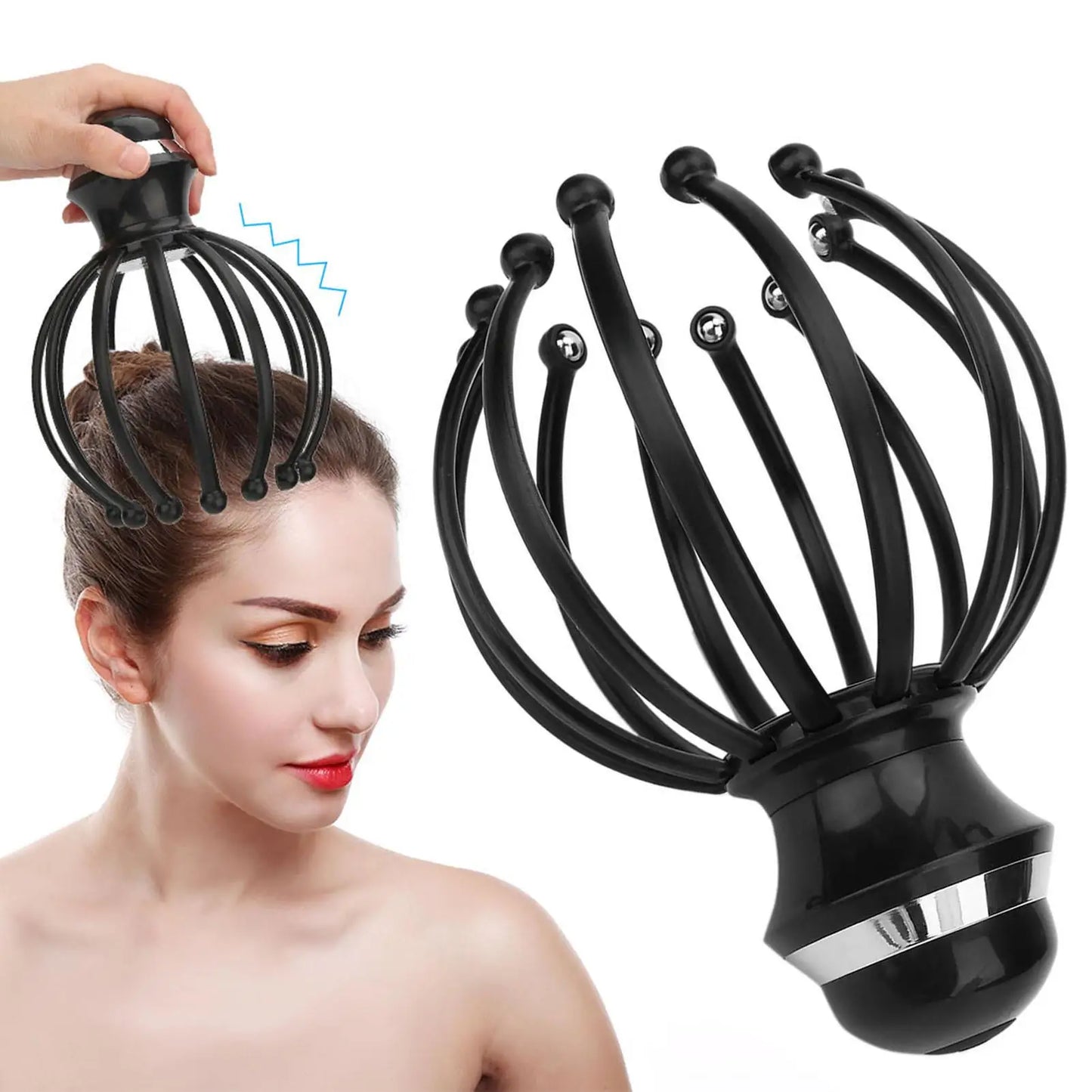 Rechargeable Electric Head Massager for Stress Relief | 12-Claw Acupoint Scalp Massage Device