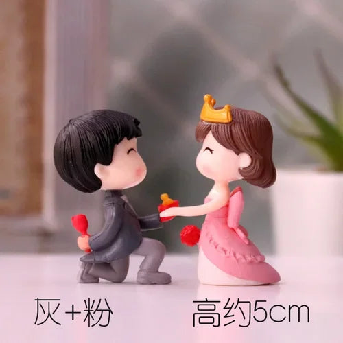 2 Pcs Marriage Couple Doll Doll Ornaments Bride and Groom Wedding Desktop Micro Landscape Bonsai Cake Decorations