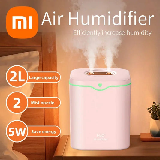 Xiaomi Humidifier USB Silent Dual Spray 2L Large Capacity Household Light Air Conditioner Room Office Air Humidification Spray