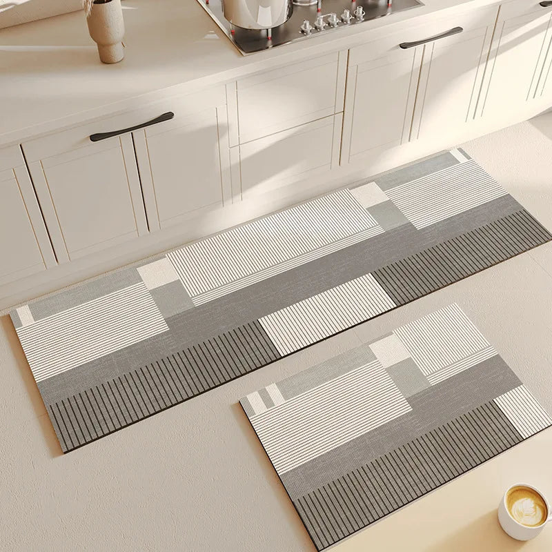 Super Absorbent Kitchen Carpets Long Diatomite Kitchen Rug Soft Washable Carpets Non-slip Bathroom Mat Entrance Doormat For Home