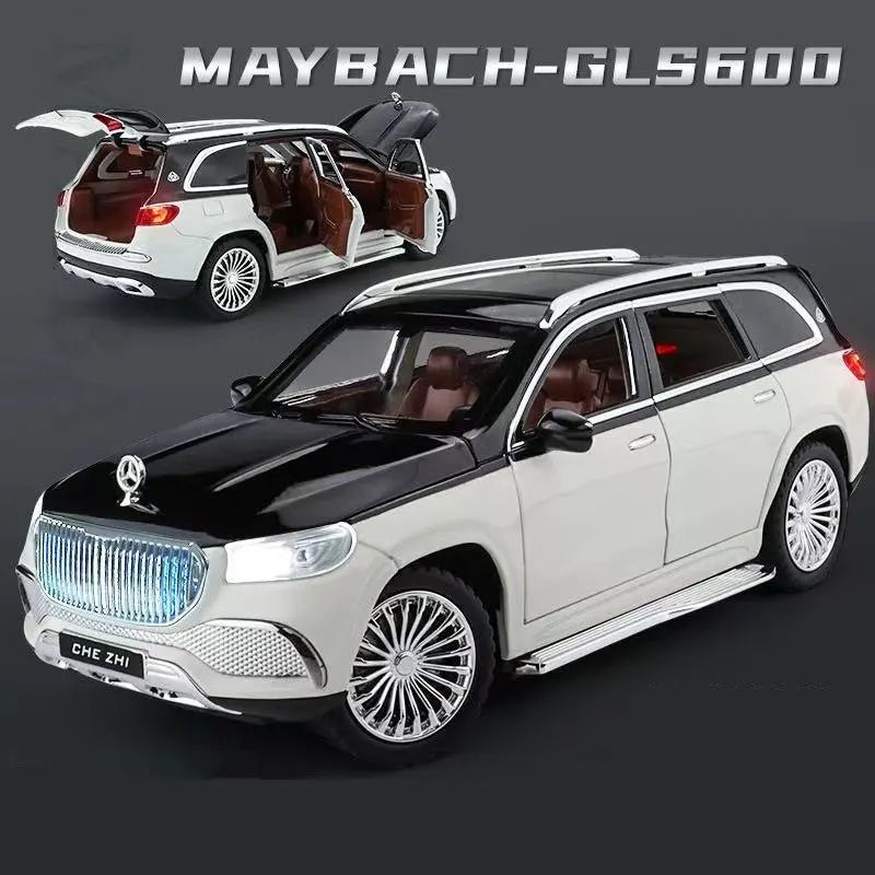 1/24 Maybach GLS-Class GLS600 SUV Alloy Car Model Diecasts Metal Toy Luxy Car Model Collection Sound Light Simulation Kids Gifts