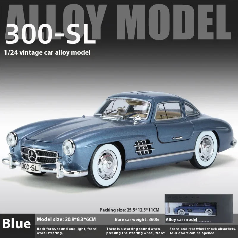 1:24 Mercedes-Benz 300SL 1936 Classic Car Alloy Diecast Car Model Sound Light Children's Toy Collectibles Hobbies Birthday Gifts