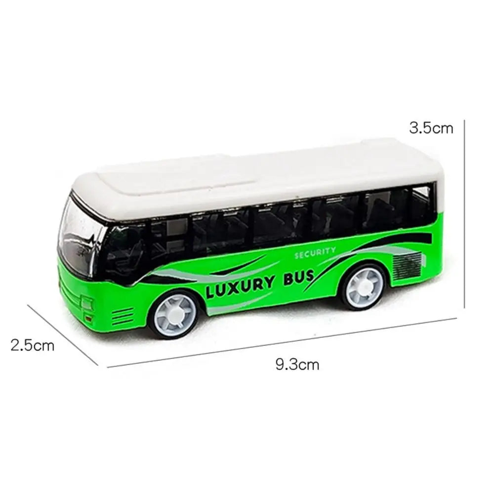 High Imitation Bus Shape Ornaments High Quality Kids Gift Hobbies Alloy Bus Model Extended Bus Toys Pull Back Vehicle Model