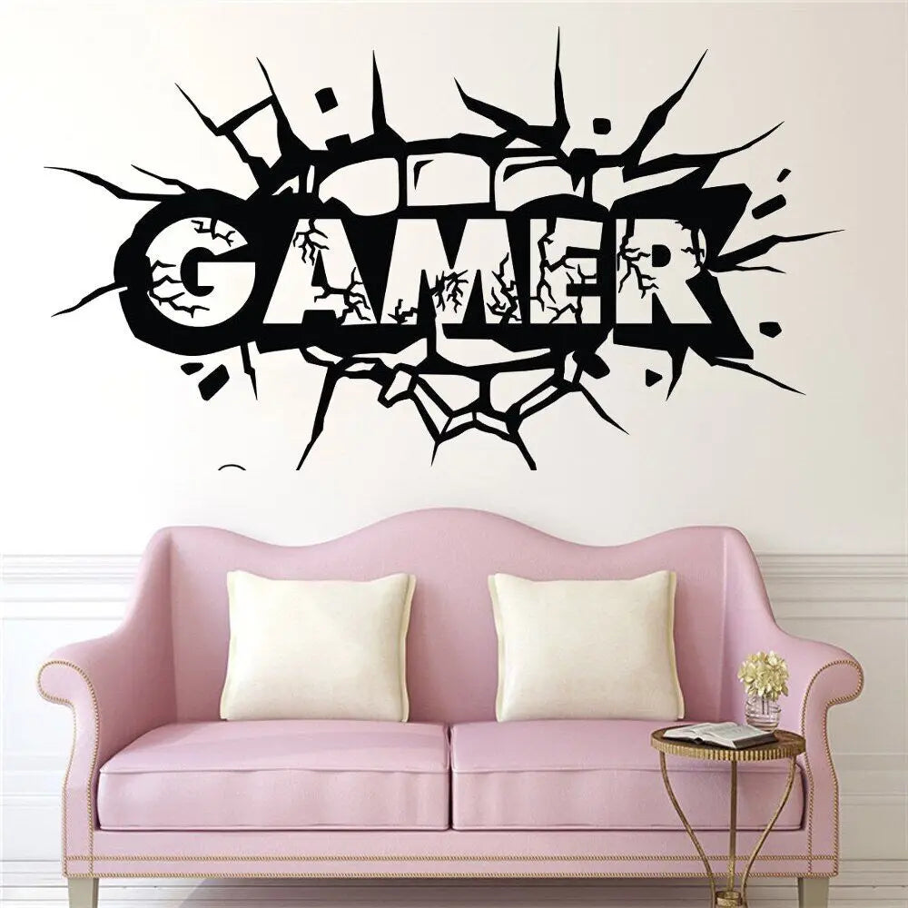 New Arrival Game Wall Decal Playroom Gamer Vinyl Art Stickers Teen Boy Room Wall Decoration Posters Boy Decals