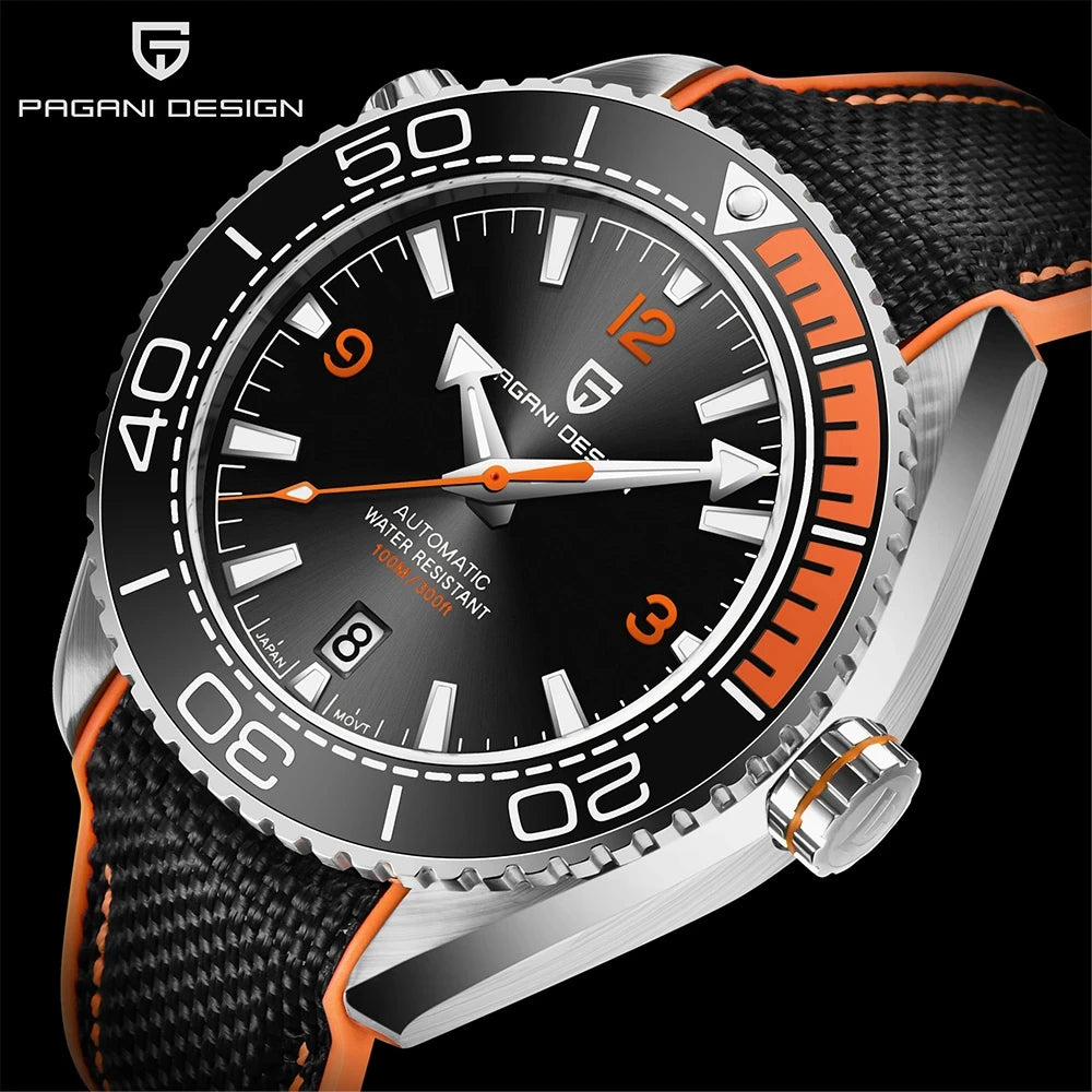 PAGANI DESIGN 2024 42MM Ceramic Bezel men mechanical wristwatches Fashion Sapphire Glass Watch Seiko NH35A Automatic Watches