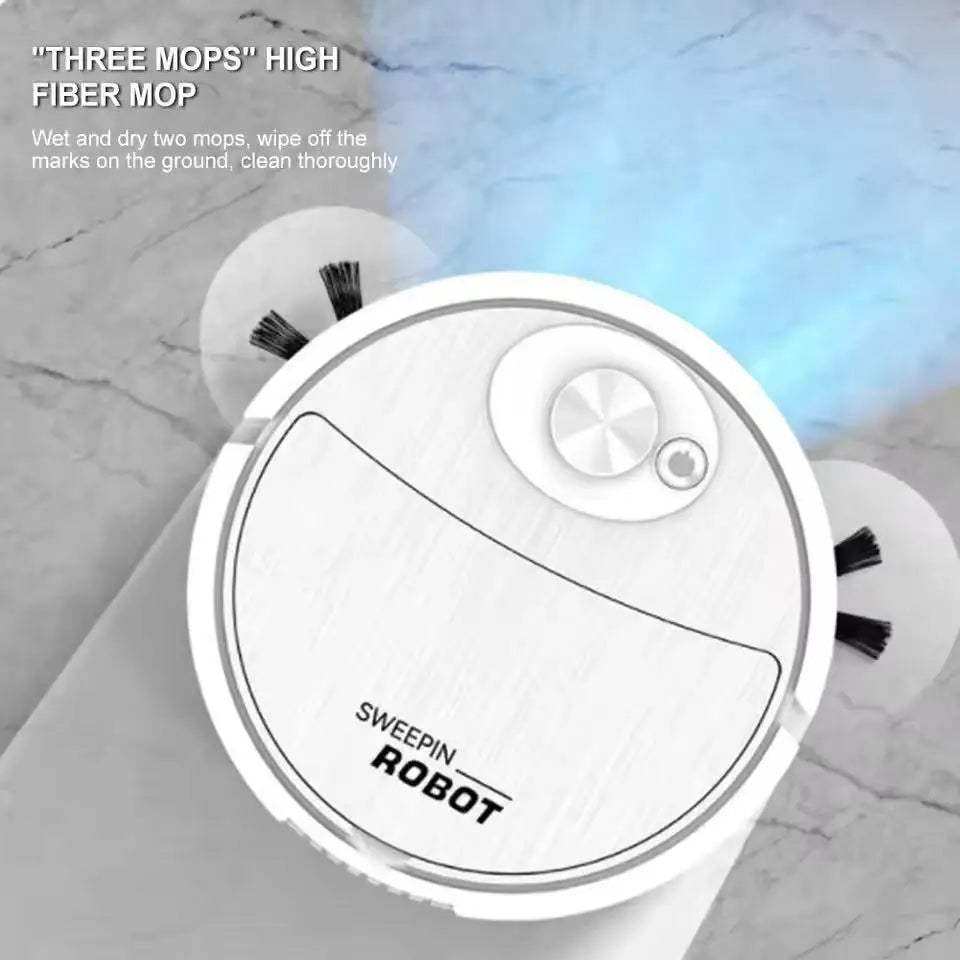 Wet and dry fully autonomous sweeping robot, portable mini robot vacuum cleaner, for floors, mopping, rechargeable, three-in-one