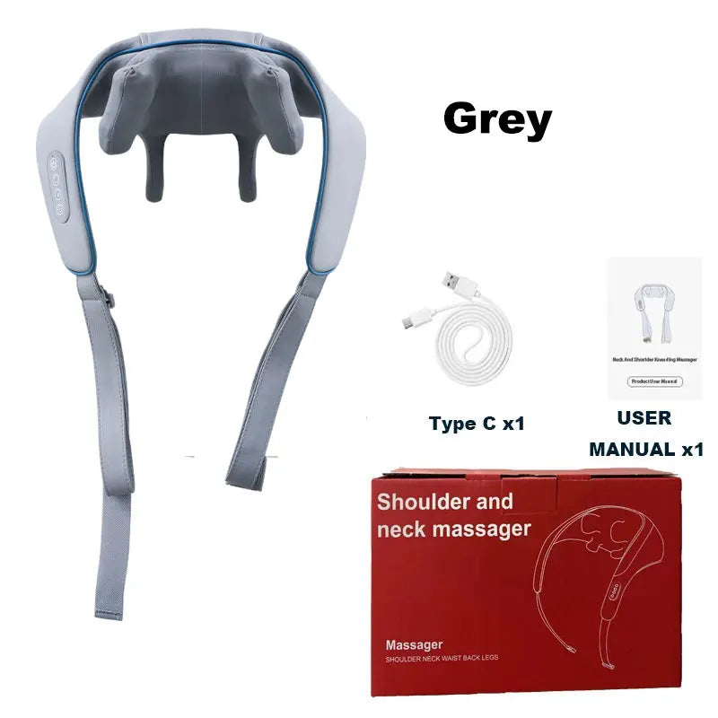 Electric Neck And Back Massager Wireless Neck And Shoulder Kneading Massage Pillow Trapezius Neck Cervical Back Massage Shawl