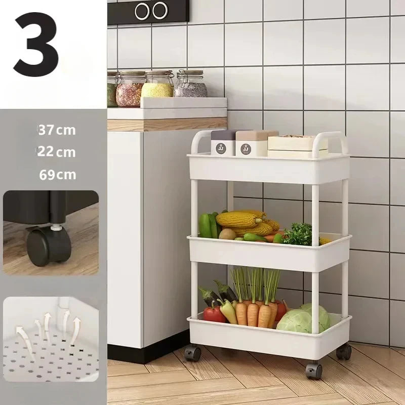 Multi-Layer Trolley Rack Kitchen Floor Bedroom Baby Snacks Mobile Bathroom Bathroom Storage Storage Rack