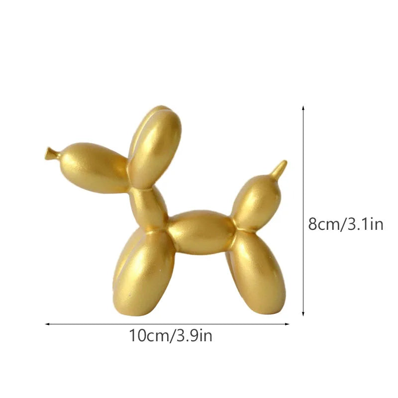 NORTHEUINS  Nordic Balloon Dog Figurines for Interior Resin Doggy Home Entrance Living Room Desktop Decoration Accessories Gifts