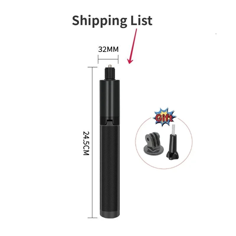 For Insta360 X4 2-in-1 Invisible Selfie Stick + Tripod Extendable For Insta360 X4 / X3 Ace Pro / Gopro 12 11 10 / DJI Action 4 3