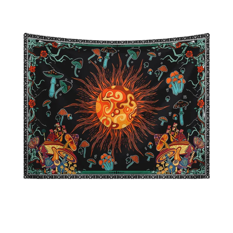 1pcS75*58cm Sun Moon Horoscope Divination Printed Tapestry Home DecorTapestry Wall Decor