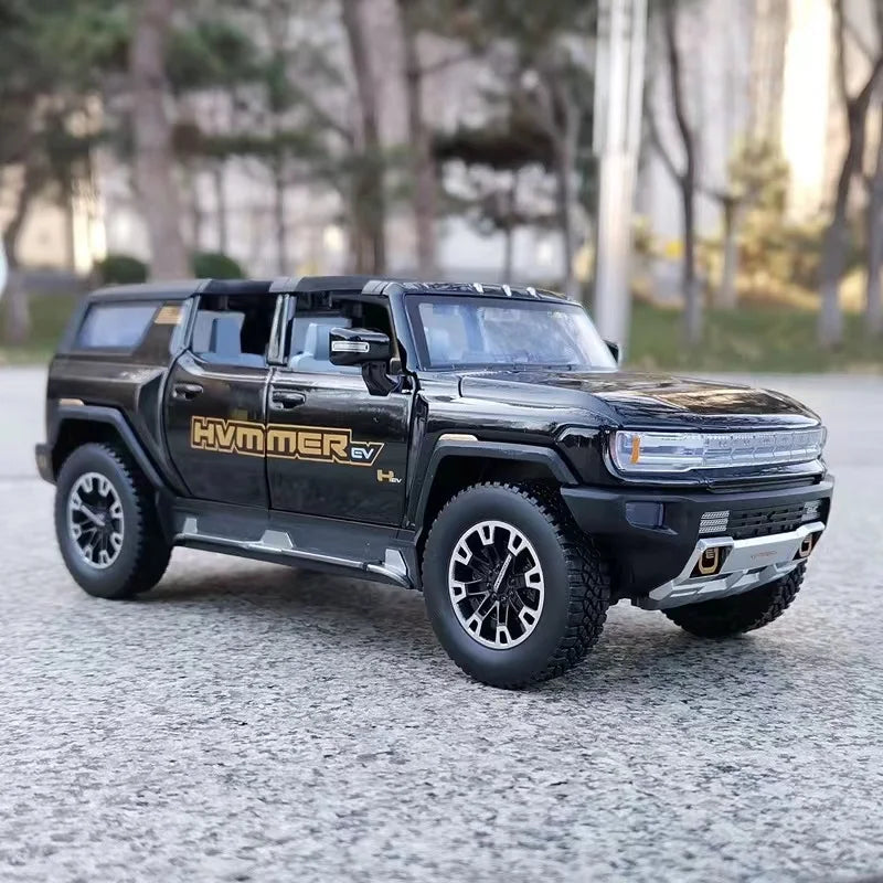 1:24 HUMMER EV New Energy Car Alloy Model Diecasts Metal Off-road Vehicles Car Model Simulation Sound Light Collection Kids Gift