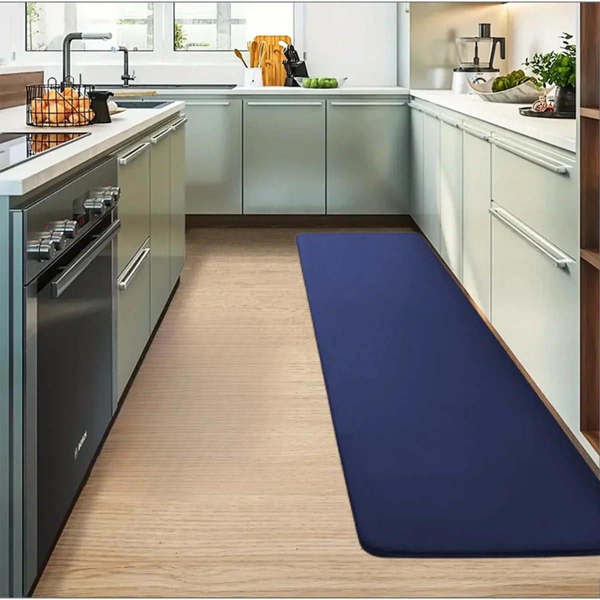 VIKAMA Kitchen Laundry Room Oil Absorbent Mats Floor Mats Bathroom Long Anti-fouling Carpet Entrance Floor Mats Home Decor