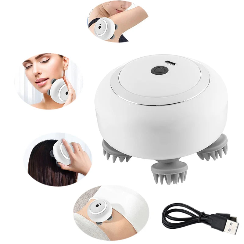 Electric Scalp Massager Pet Cat Head Massager Massage Claws Body Deep Tissue Kneading Vibration Roller Rechargeable Health Care