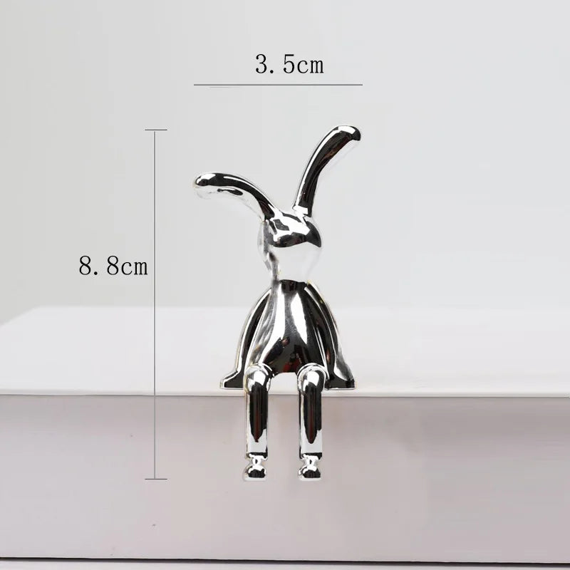 Creative Popular Cartoon Sitting Posture Long-eared Rabbit Ornaments Accessible Room Dining Table Desk Decoration Interior Decor