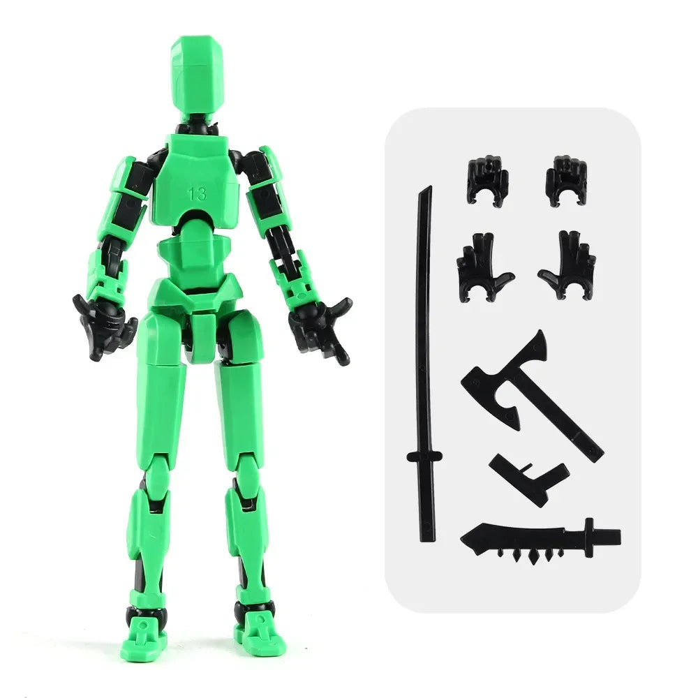 DIY Luminous T13 Multi-Jointed Movable Shapeshift Robot 3D Printed Mannequin Lucky robot and dog Action Figures Toys kids Gifts