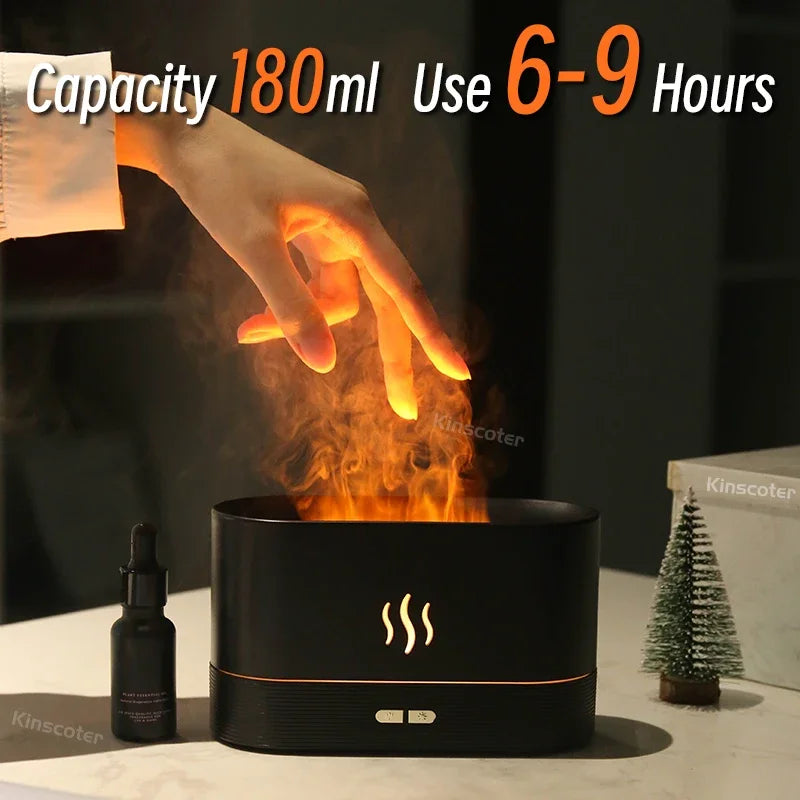 Aroma Diffuser Air Humidifier Manufacturer Cold Mist Ultrasonic Fogger Essential Oil Led Flame Lamp Diffuser