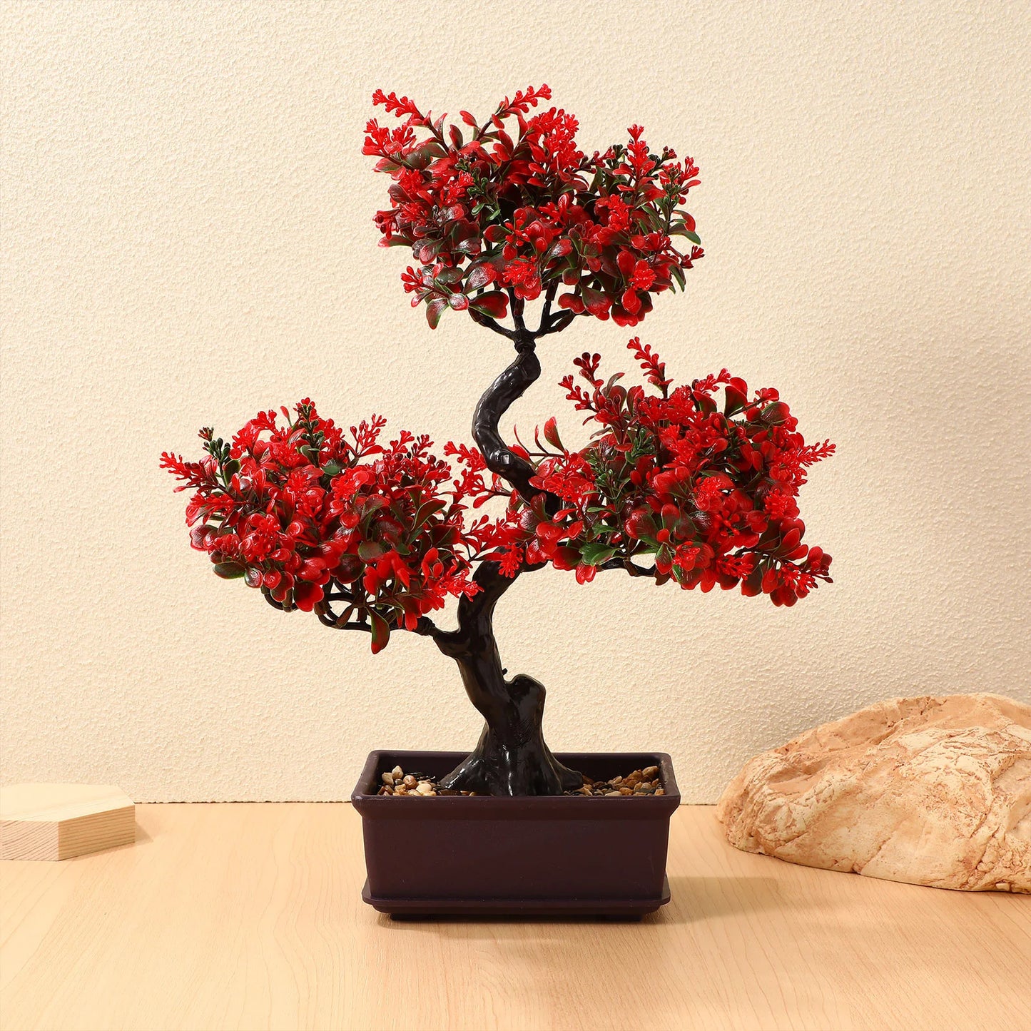 Artificial Potted Plant Fake Bonsai Tree Japanese for Room Flower Pots Small Decor Realistic Faux Decorations