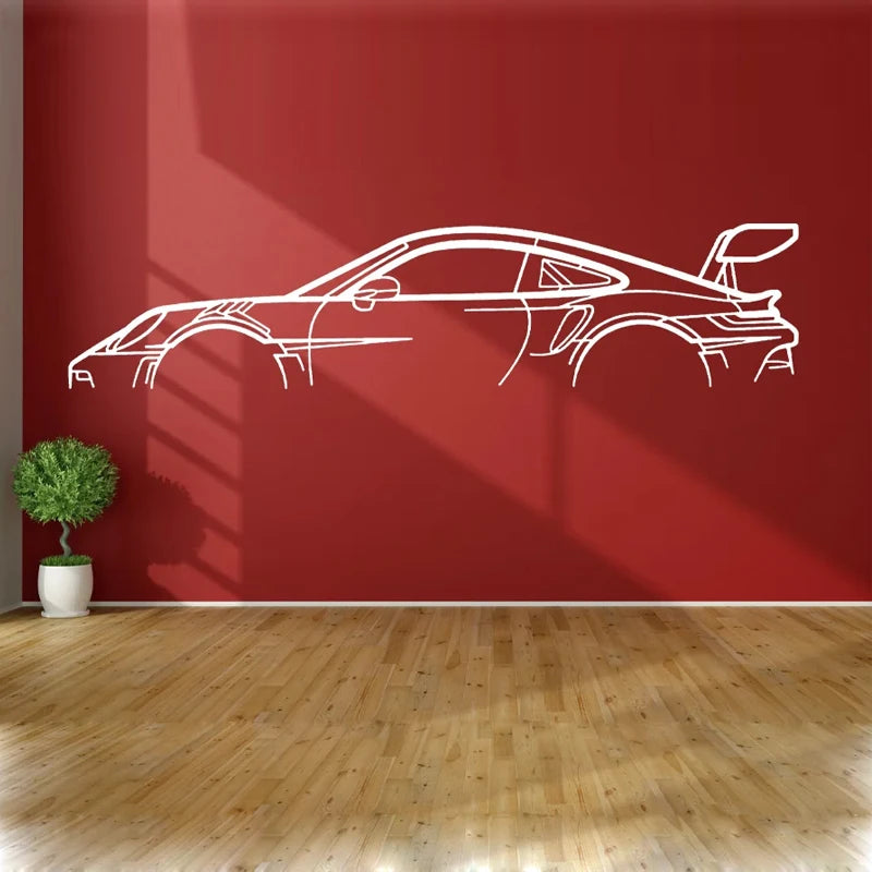 Car Silhouette Wall Art Sticker Vinyl Home Decor Automotive Service Center Garage Car Beauty Shop Decoration Decals Murals