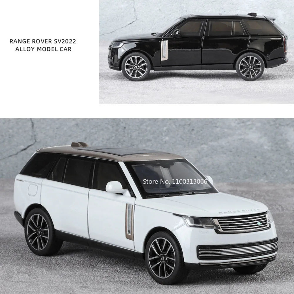 1:32 Land Rover Range Rover SV2022 Models Cars Toys Rubber Tires with Light Music Vehicle 6 Doors Opened Car Kids Festival Gifts