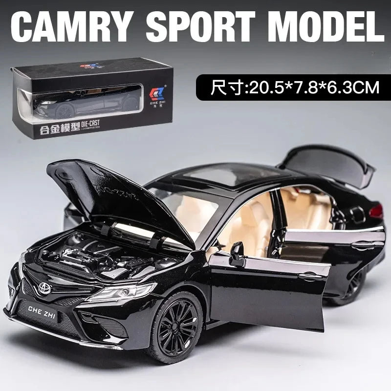 1:24 Toyota Camry Alloy Car Model Toys Metal Diecast High Simulation Strong Vehicle Model Sound Light Toy For Boys Birthday Gift