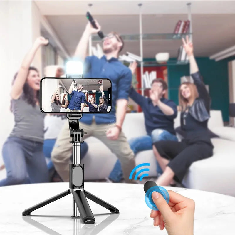 FGCLSY Portable Extendable Selfie Stick With Wireless Remote Control Phone Tripod Holder 360 Rotation Compatible With Iphone