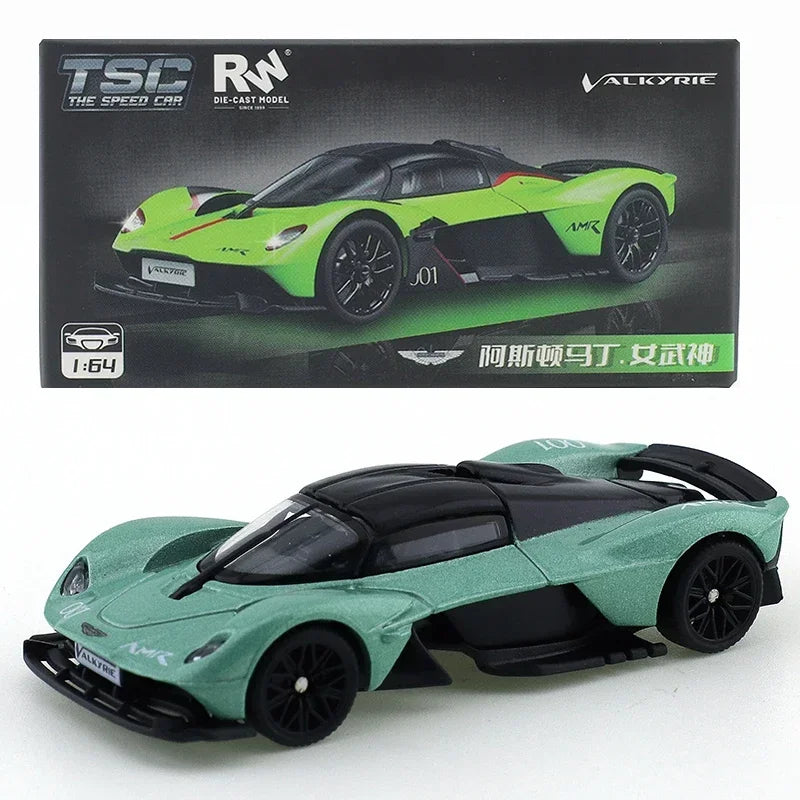 TSC 1/64 Aston Martin Valkyrie Car Alloy Toys Motor Vehicle Diecast Metal Model Kids Xmas Gift Toys for Boys Modified Trolley