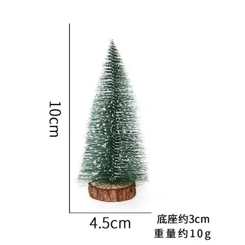 Mini Pine Christmas Tree Artificial Tabletop Decorations Festival Plastic Miniature Trees 2021 New Year Decorations for Xmas