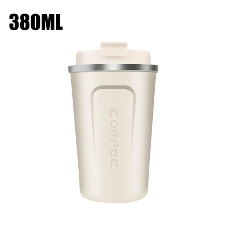 Thermo Cafe Car Thermos Mug for Tea Water Coffee Leak_Proof Travel Thermo Cup Coffee Mug 380/510ML Double Stainless Steel