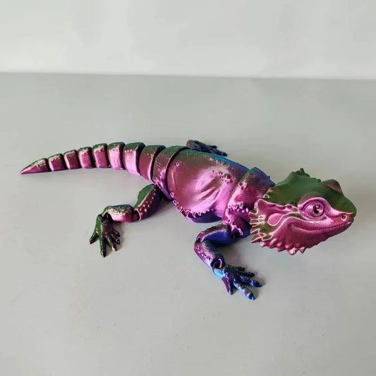 3D Print Chameleon Crawling Lizard Model Children's Small Toys 3D Print Gradient Color Jewelry Hobbyist Model