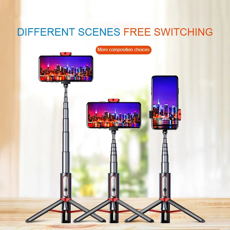 Selfie Stick Wireless Tripod Stand Bluetooth Remote Extendable Tripod for iPhone Mobile Phone Tiktok Live Streaming