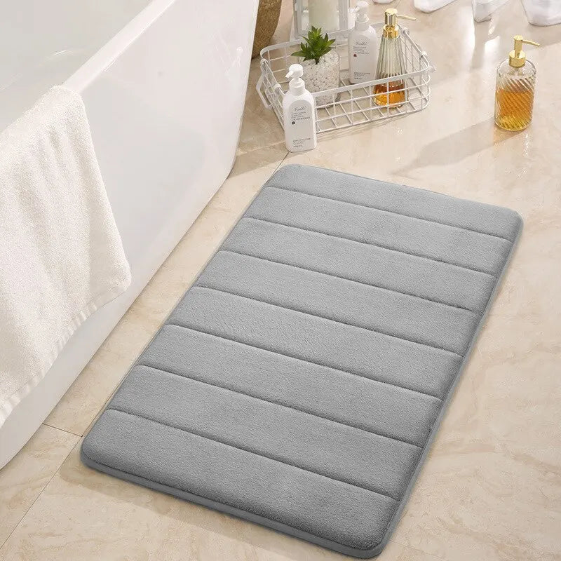 1pc 50*80cm Bathroom Anti-skid Mat, Quick Water Absorption, Dry Machine Washing, Memory Cotton, Toilet Mat, Soft