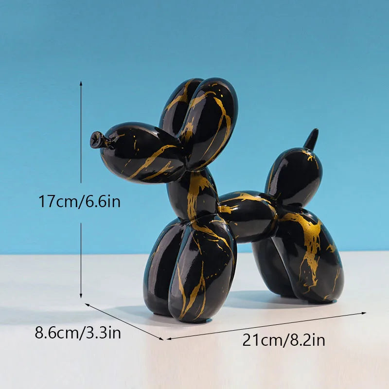 NORTHEUINS  Nordic Balloon Dog Figurines for Interior Resin Doggy Home Entrance Living Room Desktop Decoration Accessories Gifts