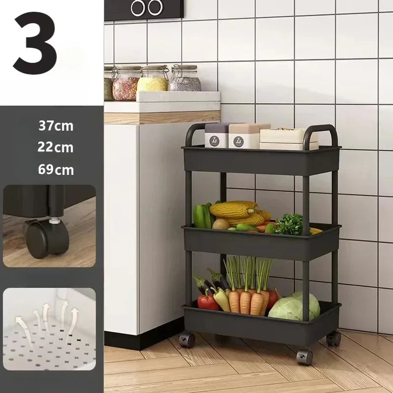 Multi-Layer Trolley Rack Kitchen Floor Bedroom Baby Snacks Mobile Bathroom Bathroom Storage Storage Rack