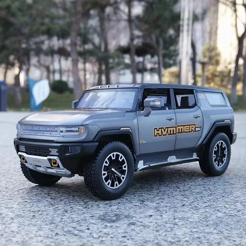 1:24 HUMMER EV New Energy Car Alloy Model Diecasts Metal Off-road Vehicles Car Model Simulation Sound Light Collection Kids Gift