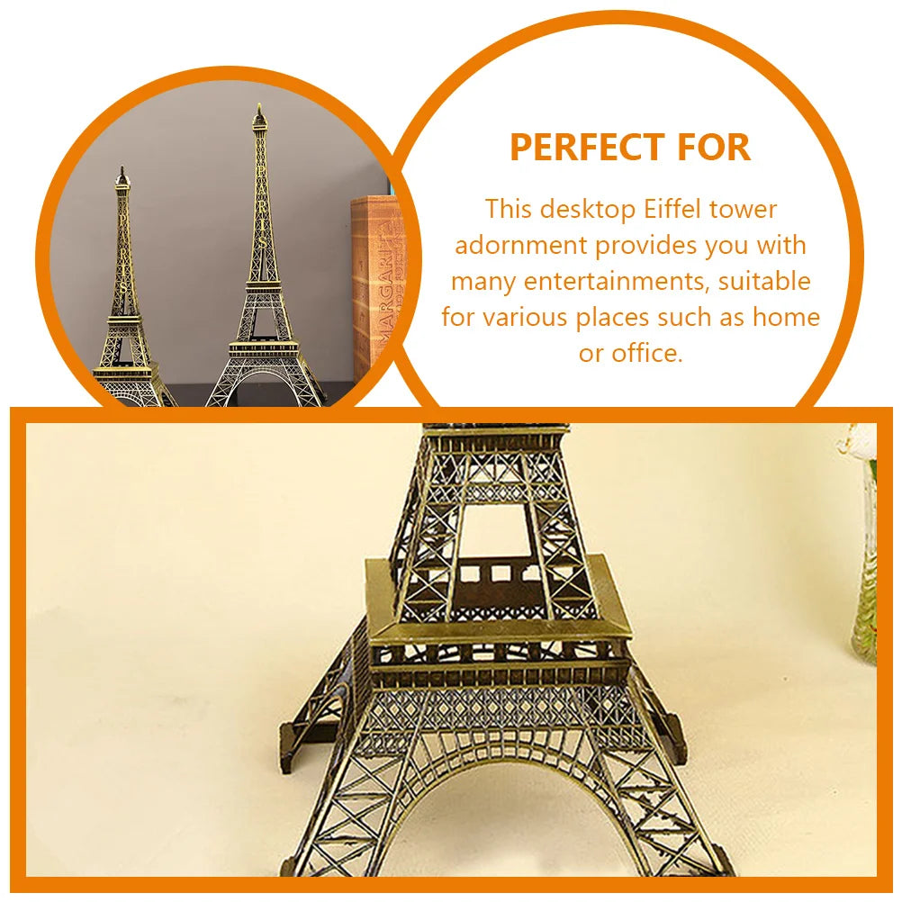 Eiffel Eiffel Tower Ornament Decor Tabletop Iron Metal Figurine French Architecture Building Model Replica