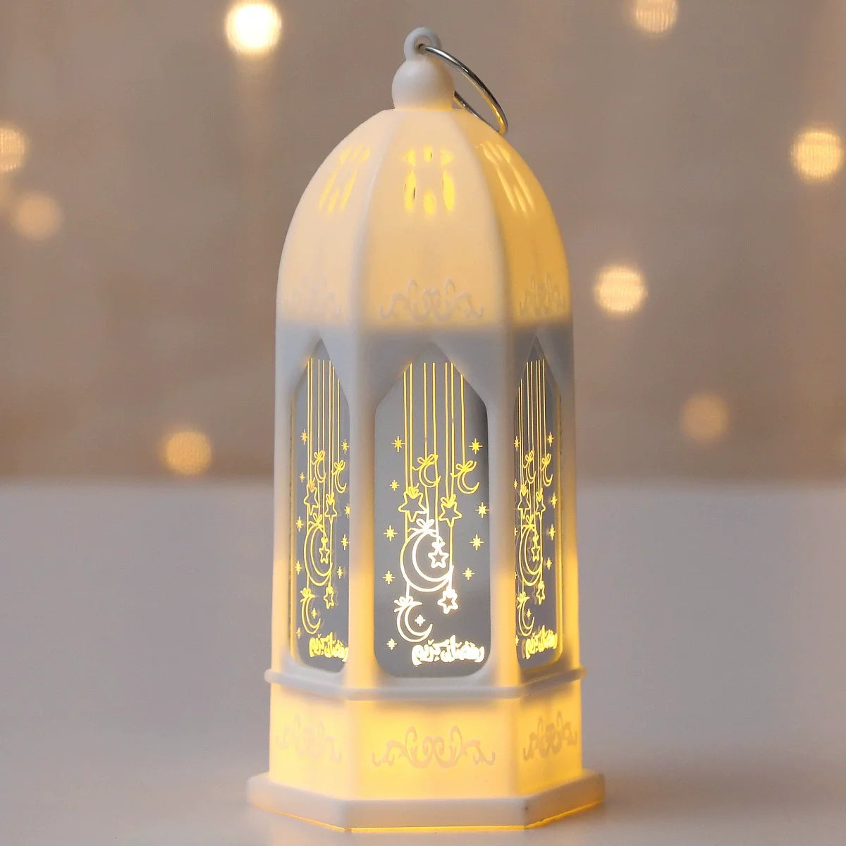 Starry Moon Candle Wind Lamp Ramadan Decoration for Home Led Lantern Ornament Eid Mubarak Party Islamic Muslim Decors Supplies