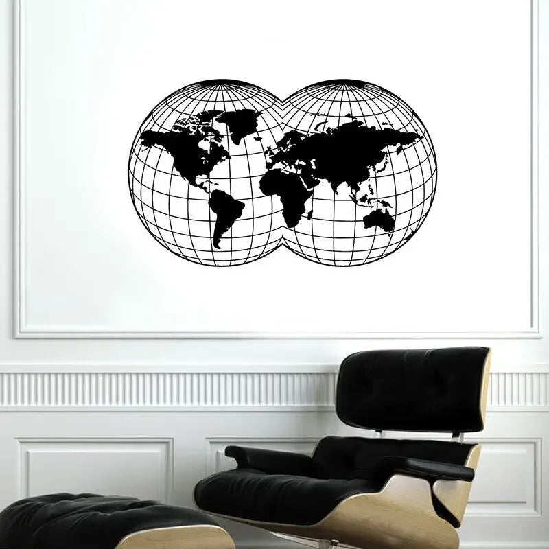 World Map Wall Stickers Map Stickers Vinyl Wall Decals Round Earth Decals Home Living Room Art Deco Fashion Stickers Dt13