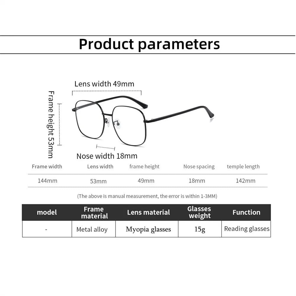 Zilead Anti Blue Light Metal Polygons Myopia Glasses Women Men Computer Myopic Optical Eyeglasses Unisex Goggle