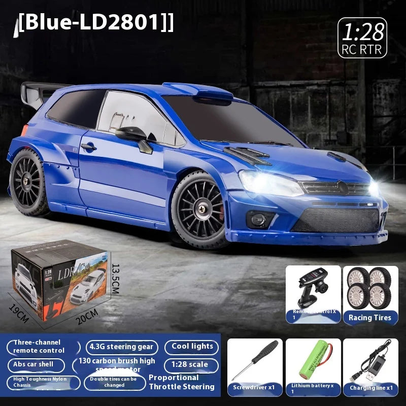 1/28 2.4g Ld2801 Polo Rc Drift Car Radio Control 4wd Full Proportional Throttle Control Rc Cars Toy Kid Christmas Birthday Gifts