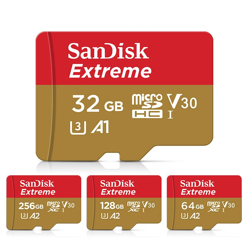 SanDisk Memory Card Extreme PRO microSDXC Card 256GB 128GB 64GB Read Speed 32GB 100MB/s TF Card U3 4K UHD Micro SD Card