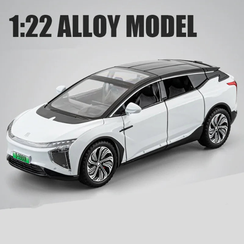 1:24 HiPhi X SUV Alloy New Energy Car Model Diecast Metal Electric Intelligence Vehicles Car Model Sound and Light Kids Toy Gift