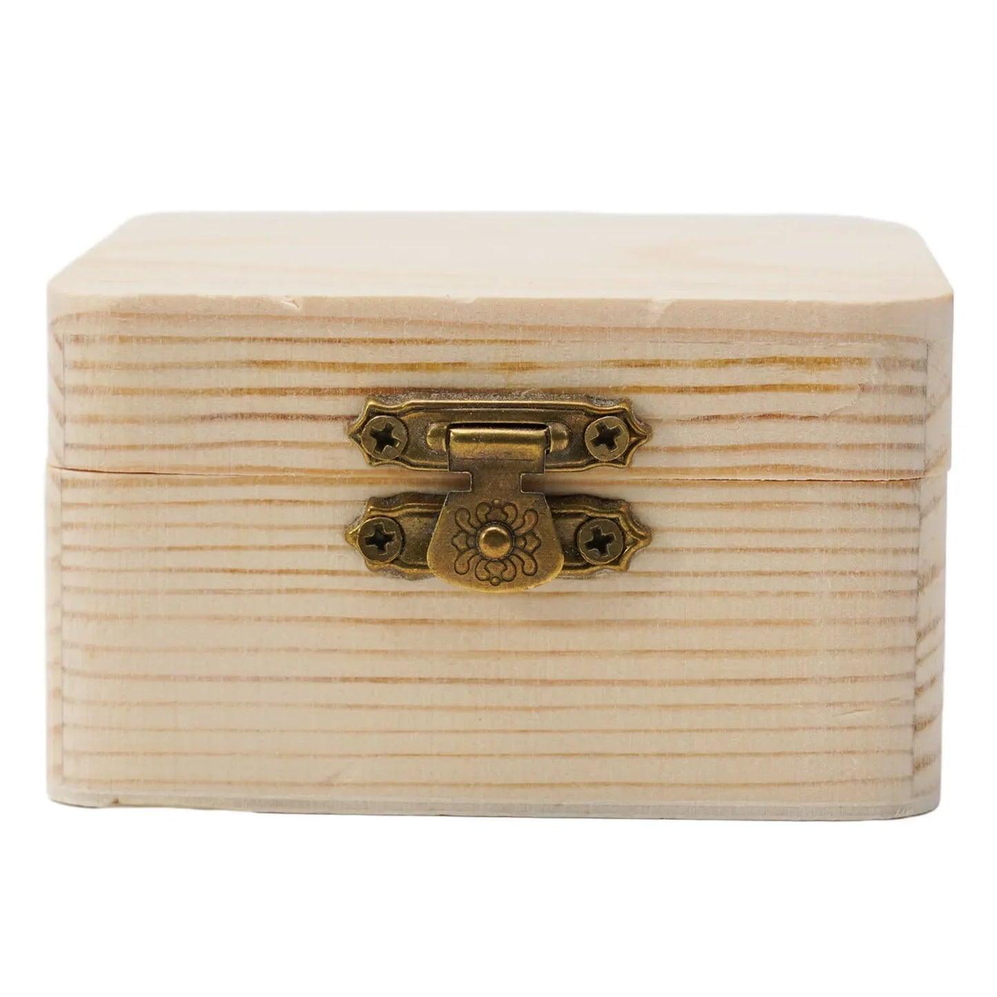 Plain Natural Wooden Packing Box With Lid Desktop Wood Clamshell Jewelry Storage Box Multifunction Hinged Boxes Home Decoration