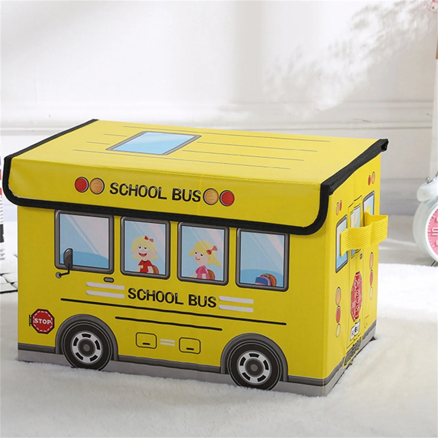 Japanese Cartoon Car Storage Box Foldable Clothes Integral Box Non-woven Film Covered Toy Sundry Storage Box Storage Organizer