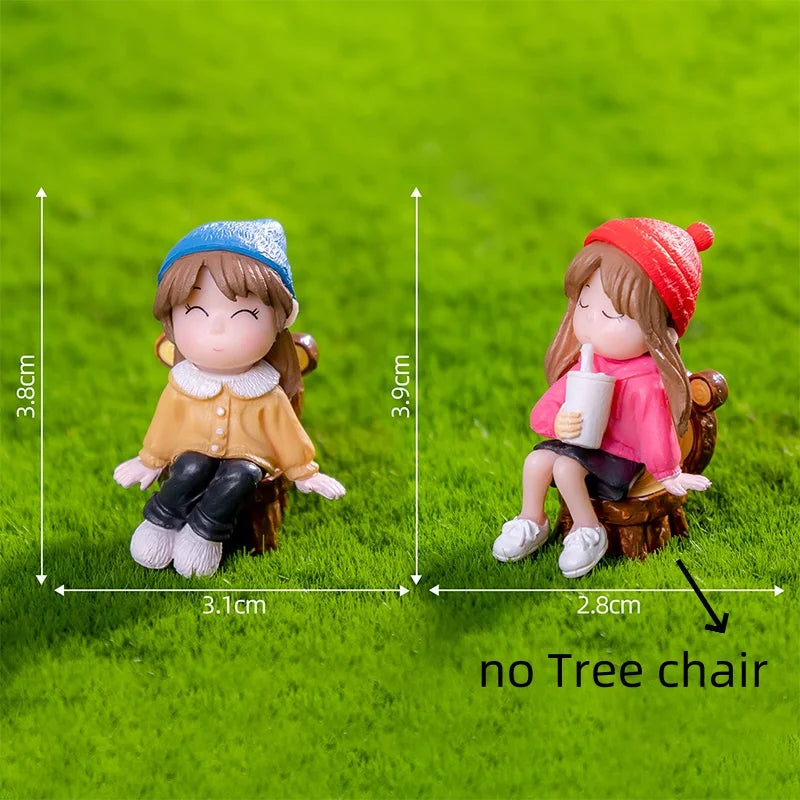 Mini Cute Figurines Couple lover Miniature Wedding Gift Miniature Landscape Ornaments Fairy Garden Bonsai DollHouse Decorations