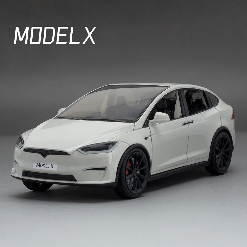 1:24 Model X Model Y Model 3 Alloy Die Cast Toy Car Model Sound and Light Children's Toy Collectibles Birthday gift