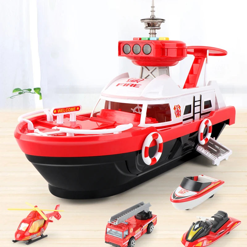 Kids Toys Simulation Track Inertia Boat Diecasts & Toy Vehicles Music Story Light Toy Ship Model Toy Car Parking Boys Toys