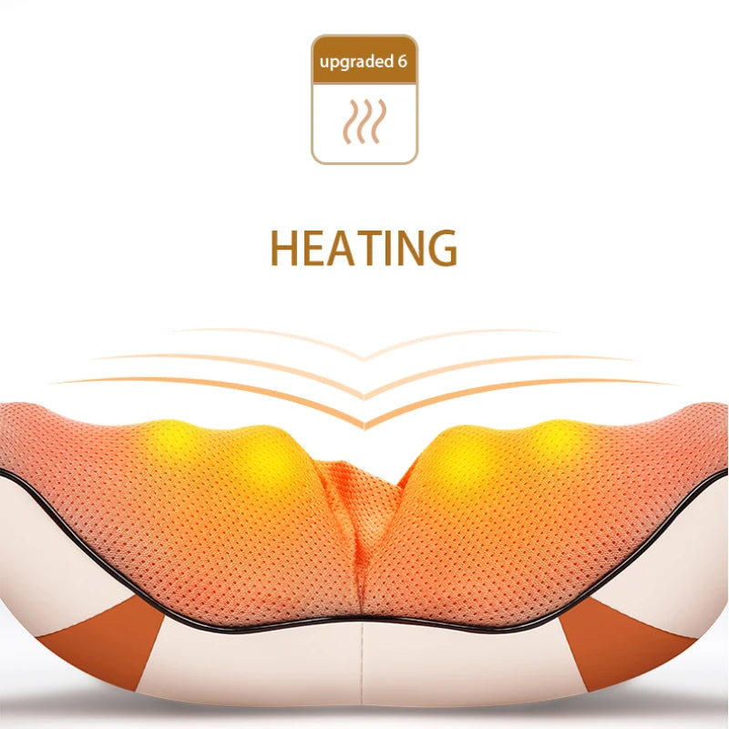 JinKaiRui Electrical U Shape Shiatsu Back Neck Shoulder Body Massage Shawl Infrared Heated Kneading Car Home Device Pain Relief