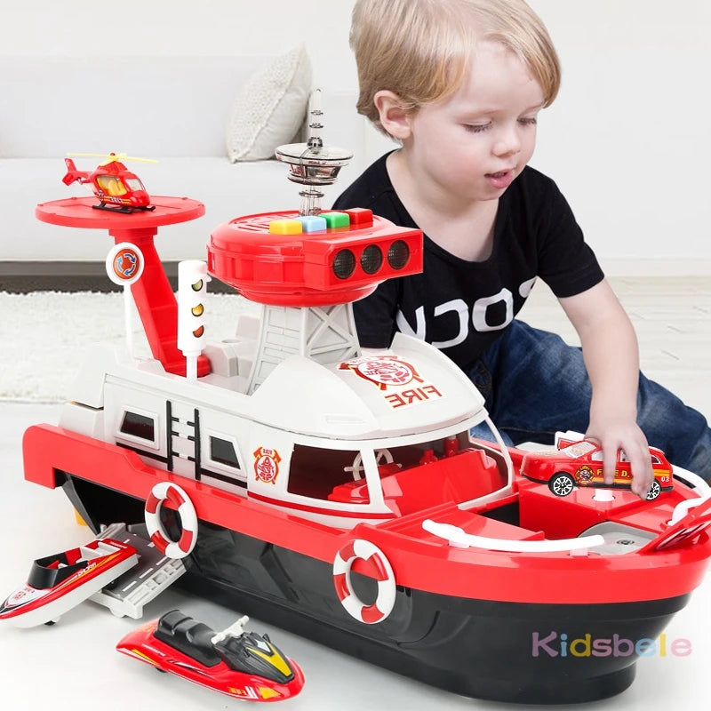 Kids Toys Simulation Track Inertia Boat Diecasts & Toy Vehicles Music Story Light Toy Ship Model Toy Car Parking Boys Toys